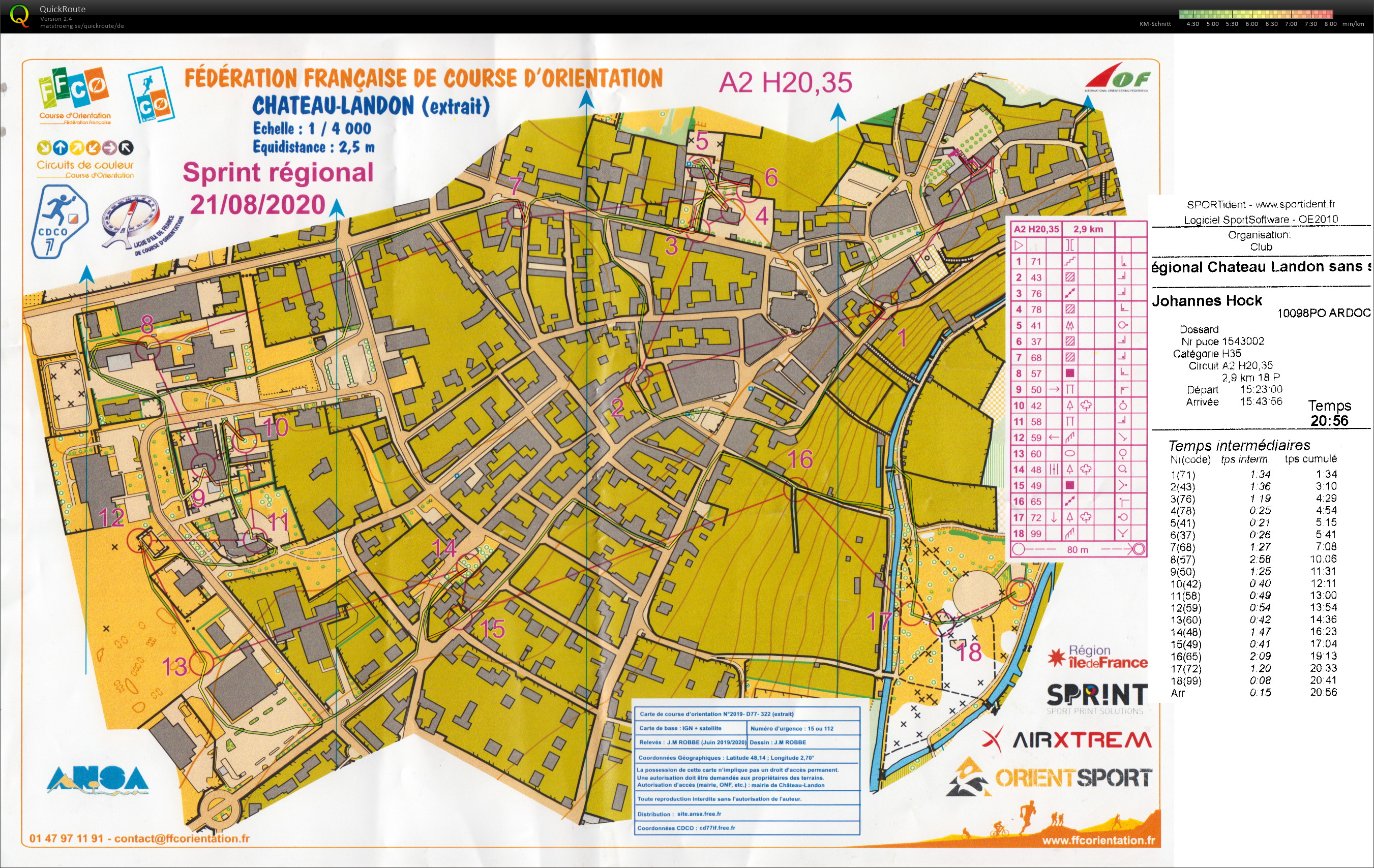 Sprint régional Château-Landon (21-08-2020)
